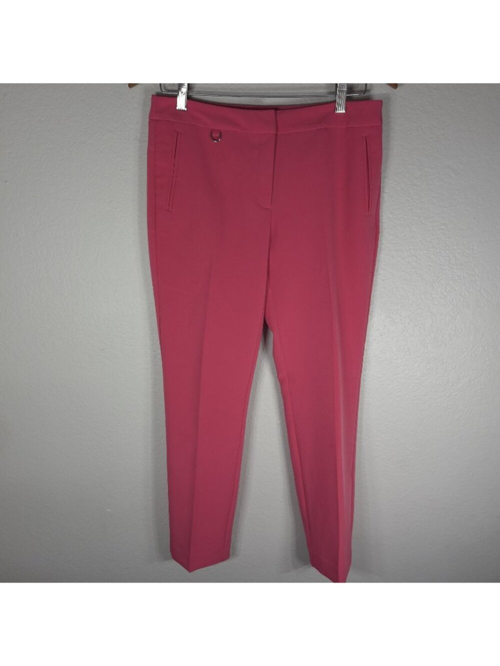 Adrianna Papell Hot Pink Bi-Stretch Kate Fit Pants Dress Trousers Size 6 Womens